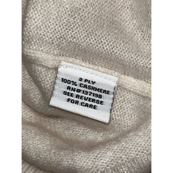 Belle France Cream Cashmere Turtleneck Pullover Women's Sweater Size M - Picture 8 of 9